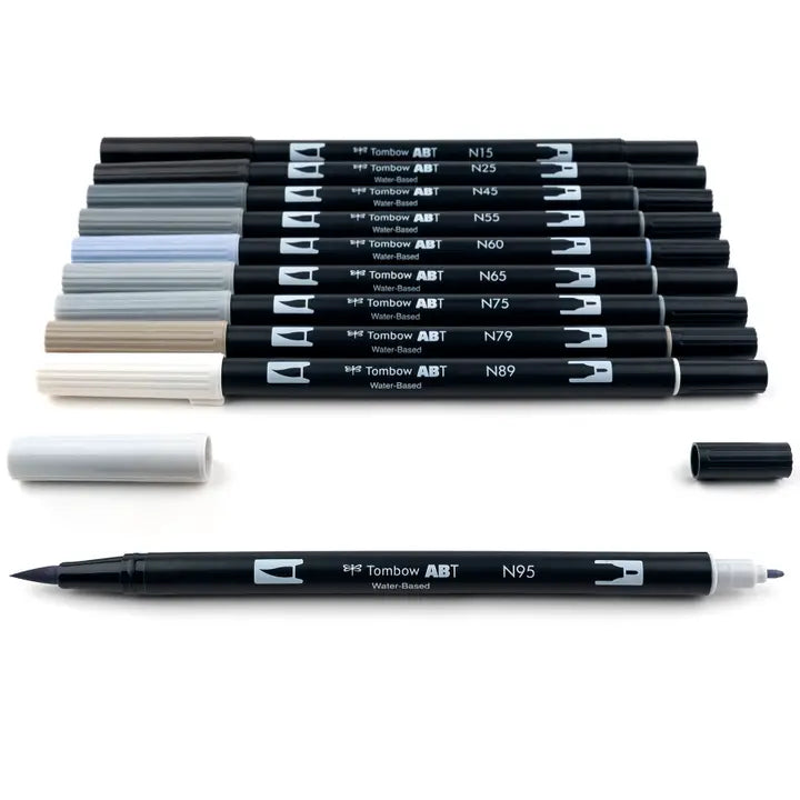 Markers - Dual Brush Pen Art Markers: Grayscale - 10-Pack