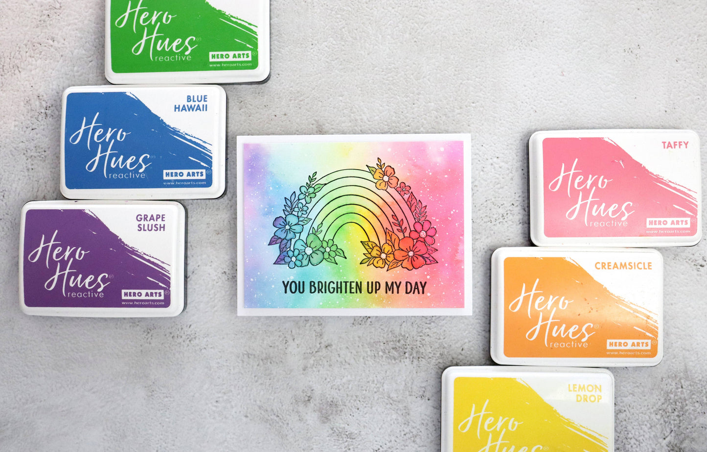 Stamp - Floral Rainbow Wood Stamp