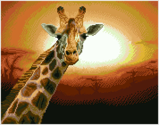 Diamond Dotz - Sunset Giraffe (Square) Amboseli National Park, Kenya