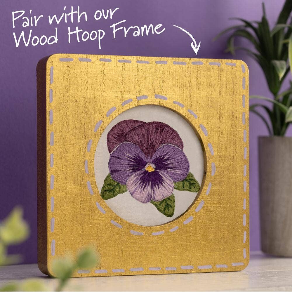 Stamped Embroidery Kit - Pretty Pansy 3"