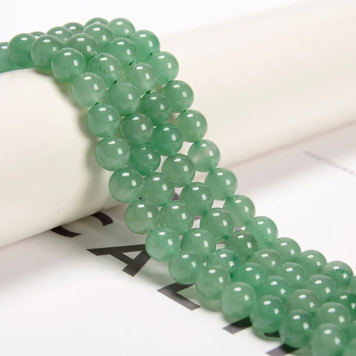 Beads - Green Aventurine Smooth Round Beads 8mm 15.5" Strand