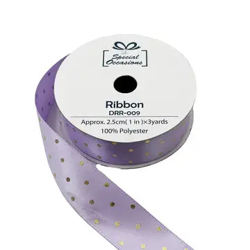 Ribbon - Polka Dot Satin Ribbon 1"X 3 Yards