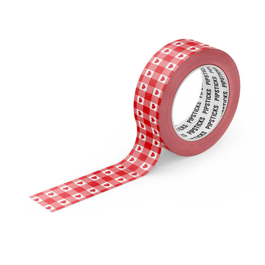 Tape - Gingham Hearts Monchhichi Washi Tape