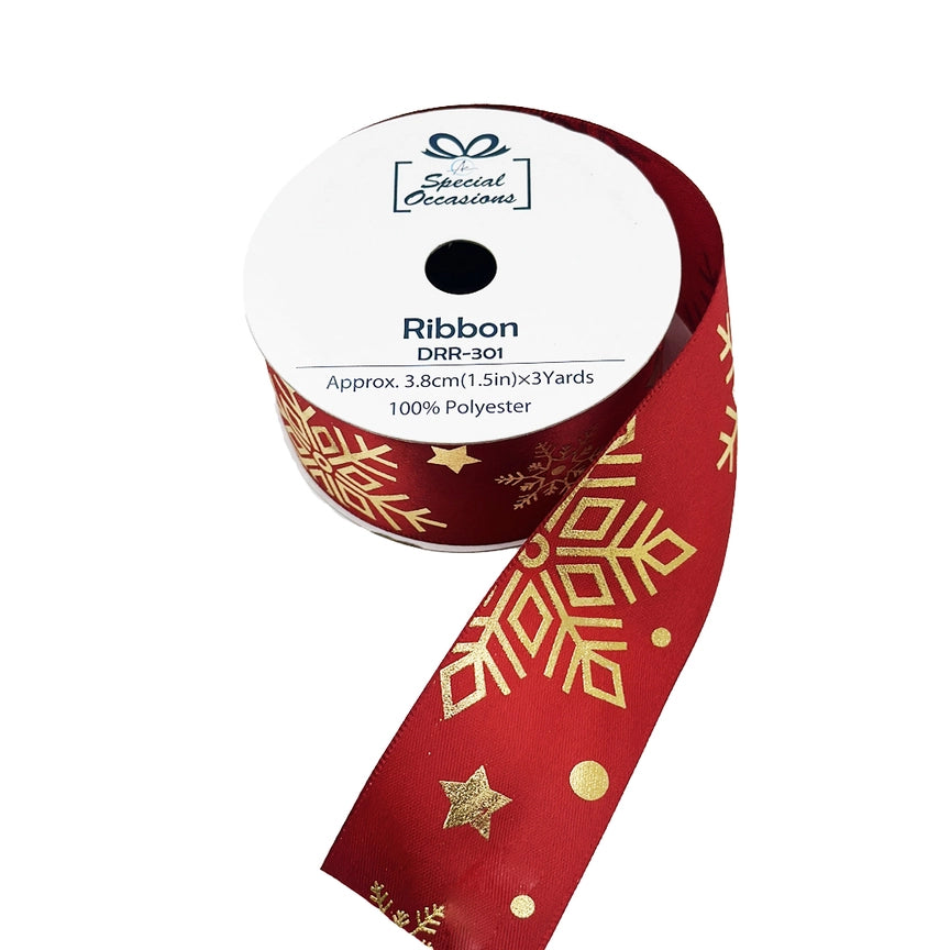 Ribbon - Snowflake Ribbon 1.5"X 3 Yards