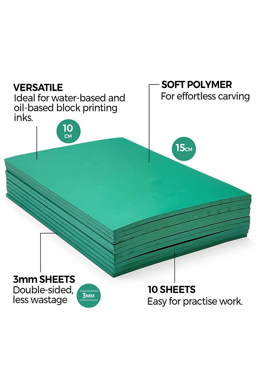 Lino Printing - Zieler Soft Cut Bloc Sheets, Pack of 10