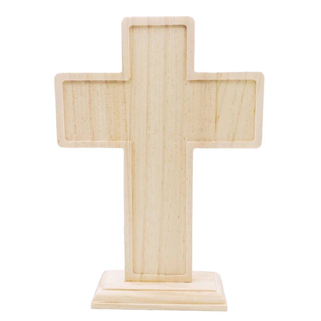 Wood - Stand Wooden Cross 6 x21cm