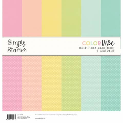 Scrapbook Paper - Color Vibe - Lights Textured Cardstock Kit