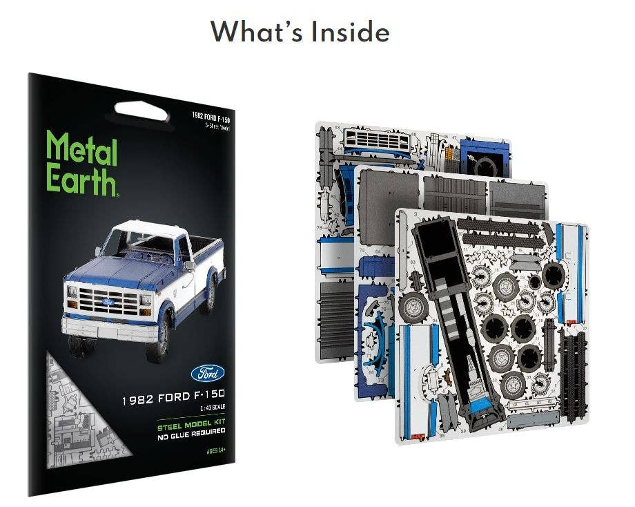 Model Kit - Metal Earth 3 Sheet Model - 1982 Ford F-150 Truck