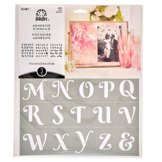 Stencils - Script Adhesive 3-Piece