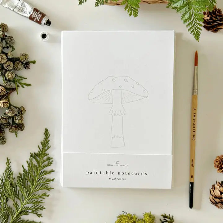 Notecards - Mushrooms Paintable Watercolor Notecard Set