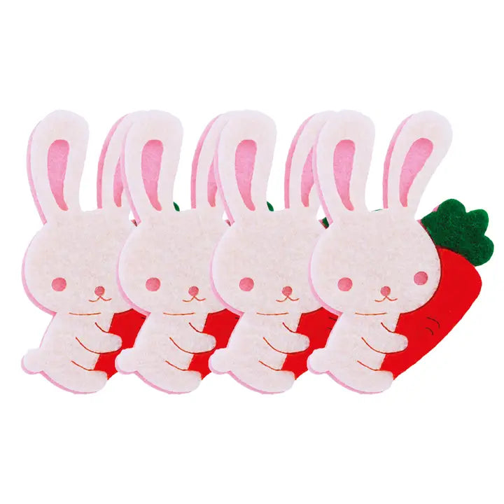 Stickers - Felt Bunnies – 4ct, 3.15" X 2.05"