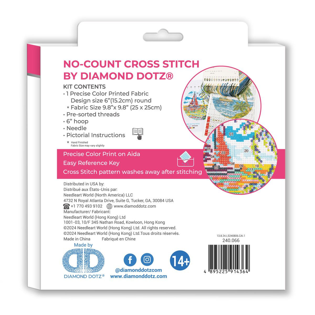 Cross Stitch - Diamond Dotz No-Count Cross Stitch Sailing Away - 6 inDiamond Dotz No-Count Cross Stitch Sailing Away - 6 in