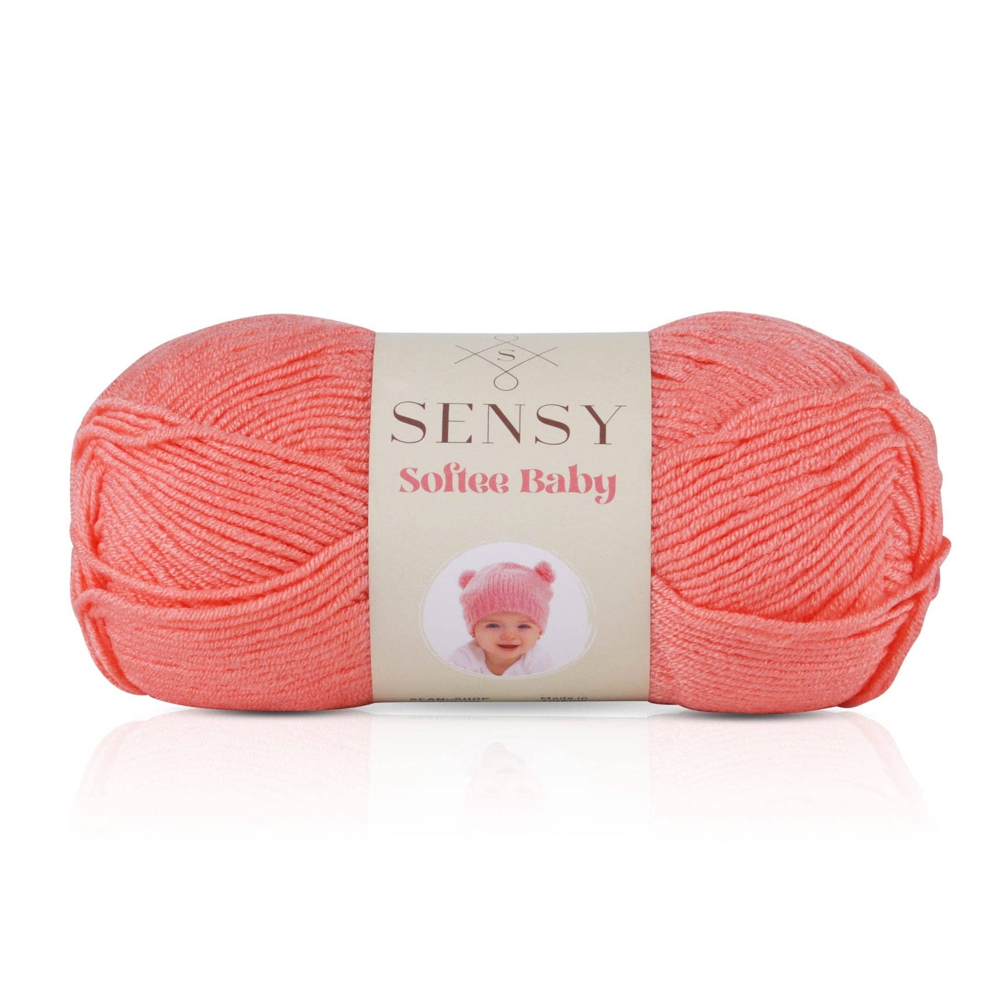 Yarn - Sensy Softee Baby Yarn, 3.5 oz, 275 Yards, Gauge 3 Light: Salmon