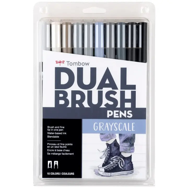 Markers - Dual Brush Pen Art Markers: Grayscale - 10-Pack