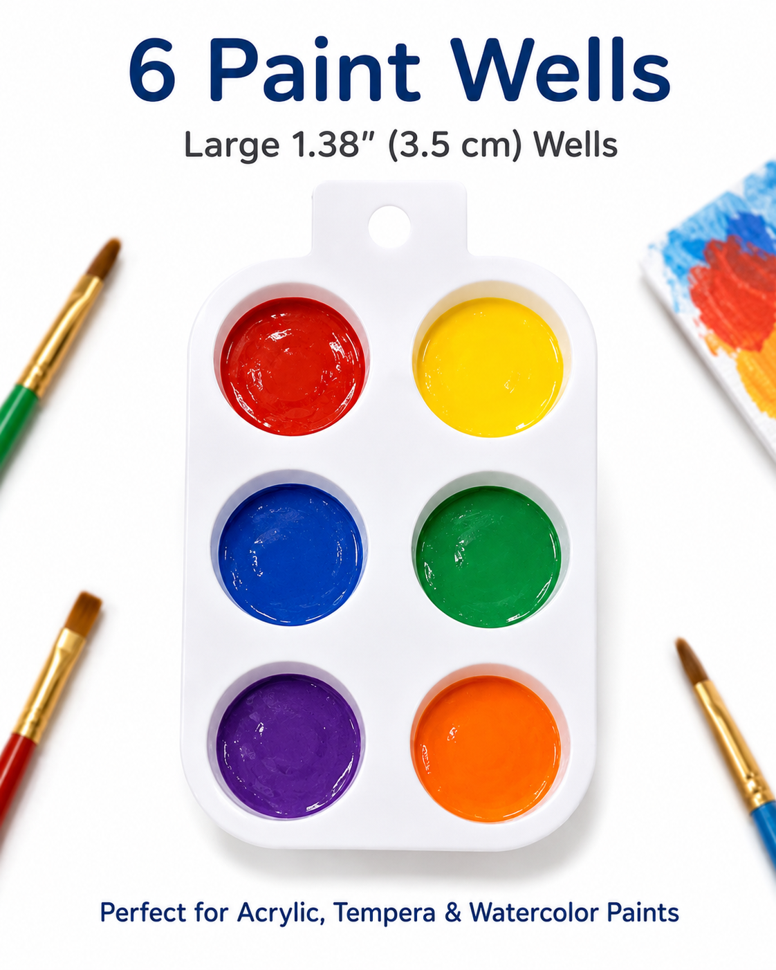Palette - Plastic Mini Paint Palette Set for Art and Crafts, 3-Pack