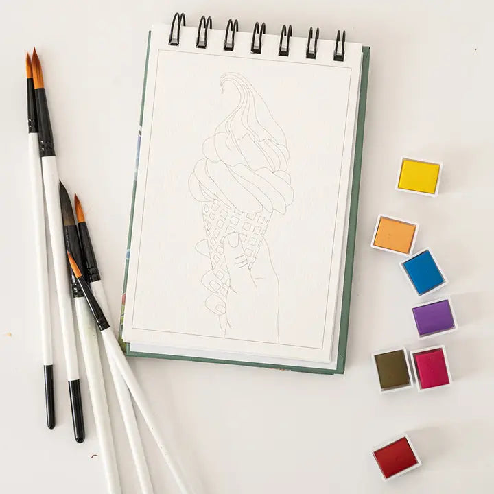 Paper - Little Bit of Summer - Mini Watercoloring Book