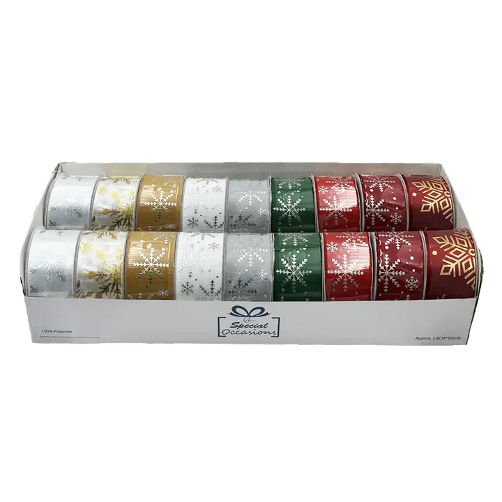 Ribbon - Snowflake Ribbon 1.5"X 3 Yards
