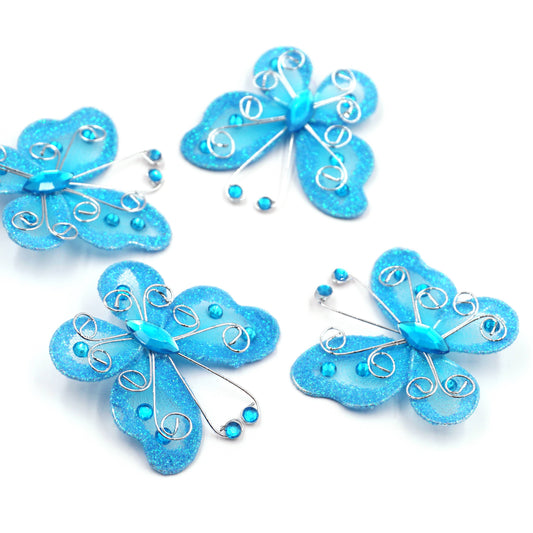 Embellishment - Wire Butterfly Embellishment, 4-ct: Blue