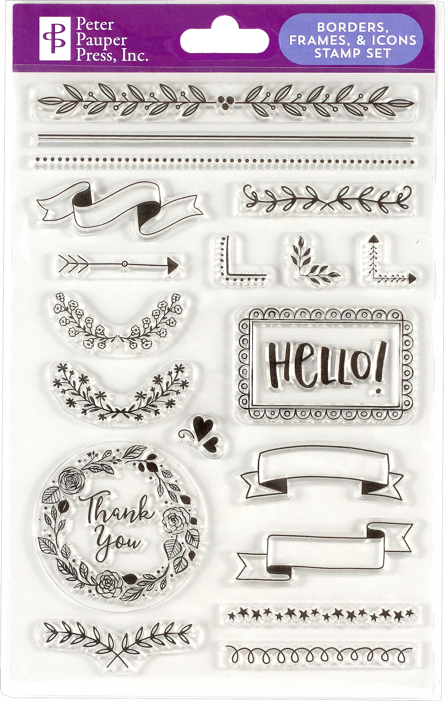 Stamp Set - Borders, Frames & Icons Clear
