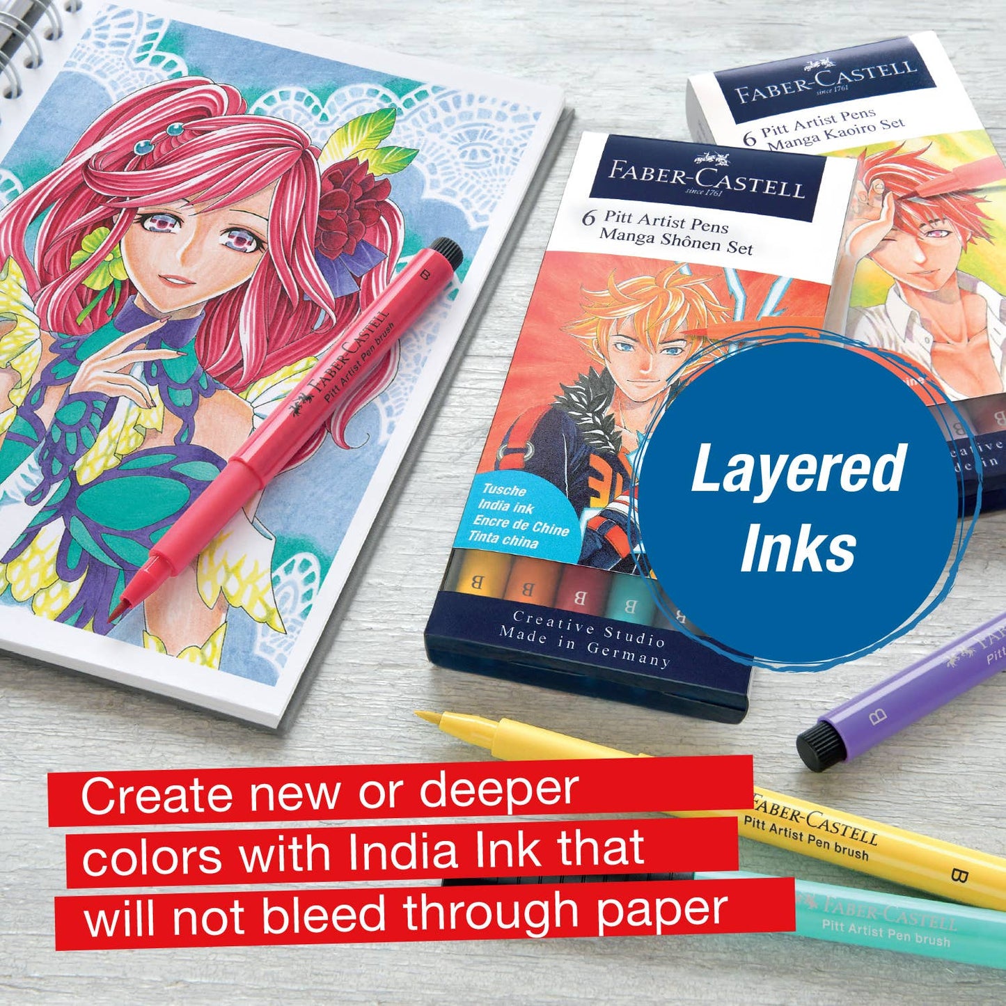 Pen - Pitt Artist Pen, Manga Basic Set - Wallet of 8
