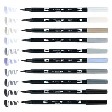 Markers - Dual Brush Pen Art Markers: Grayscale - 10-Pack