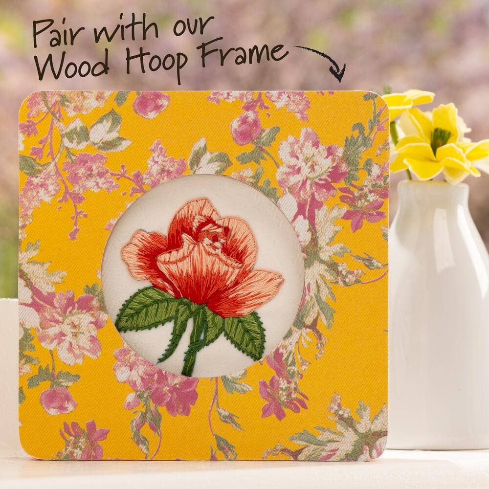 Stamped Embroidery Kit - Blooming Rose 3"