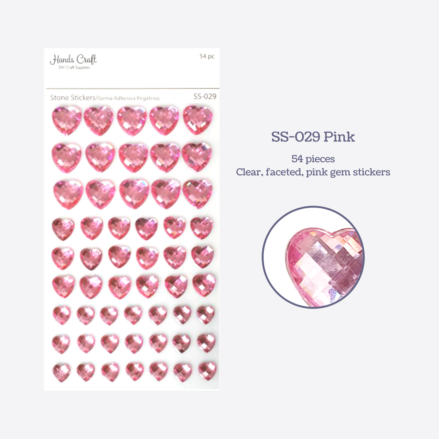 Stickers - Heart-shaped Rhinestone Sticker Red Heart