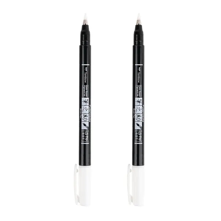 Pens - Fudenosuke Brush Pens, White 2-Pack