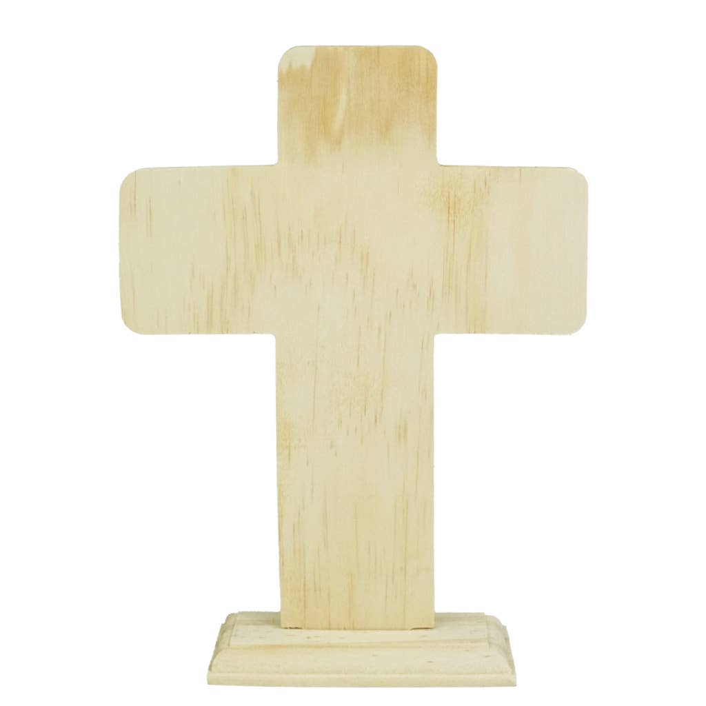 Wood - Stand Wooden Cross 6 x21cm