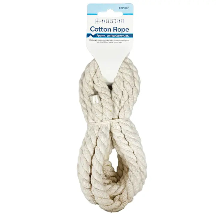 Rope - Cotton Rope - White 3yd 1x8"