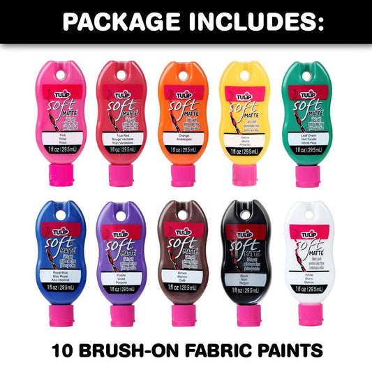 Paint - Tulip Brush-On Fabric Paint Rainbow 1 fl. oz. 10 Pack