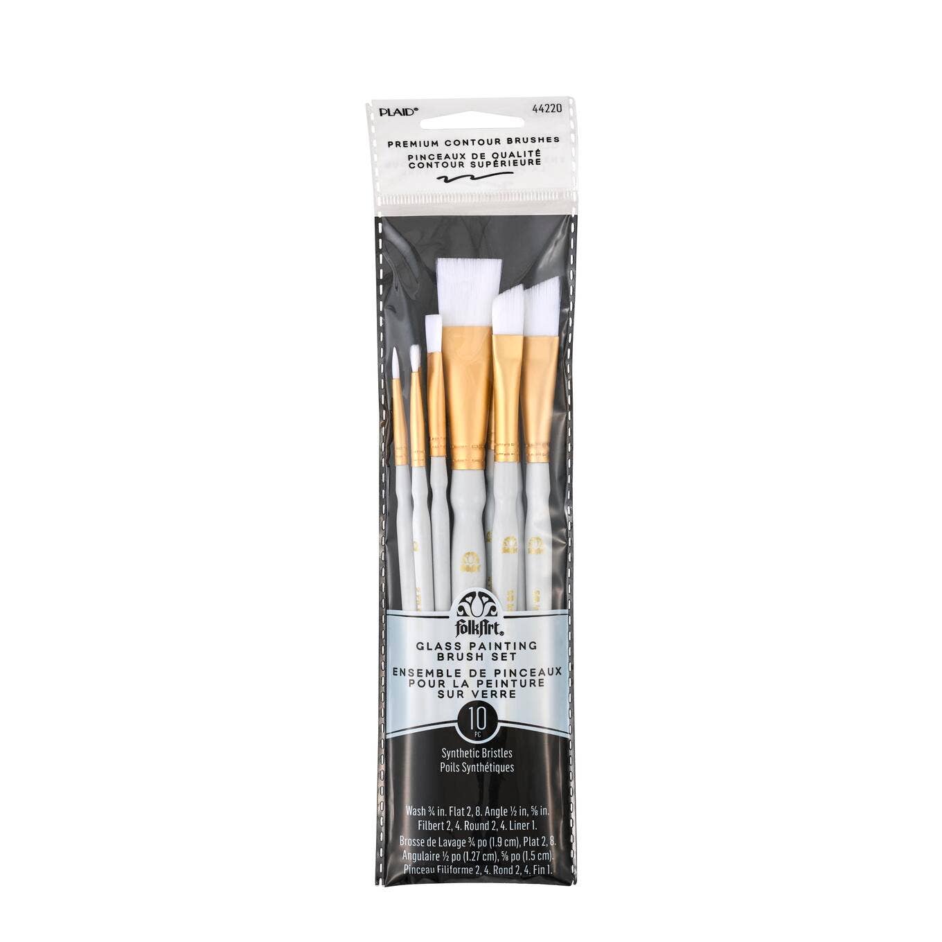 Paint Brush - FolkArt Basic Brush Set - White Nylon, 10-Piece
