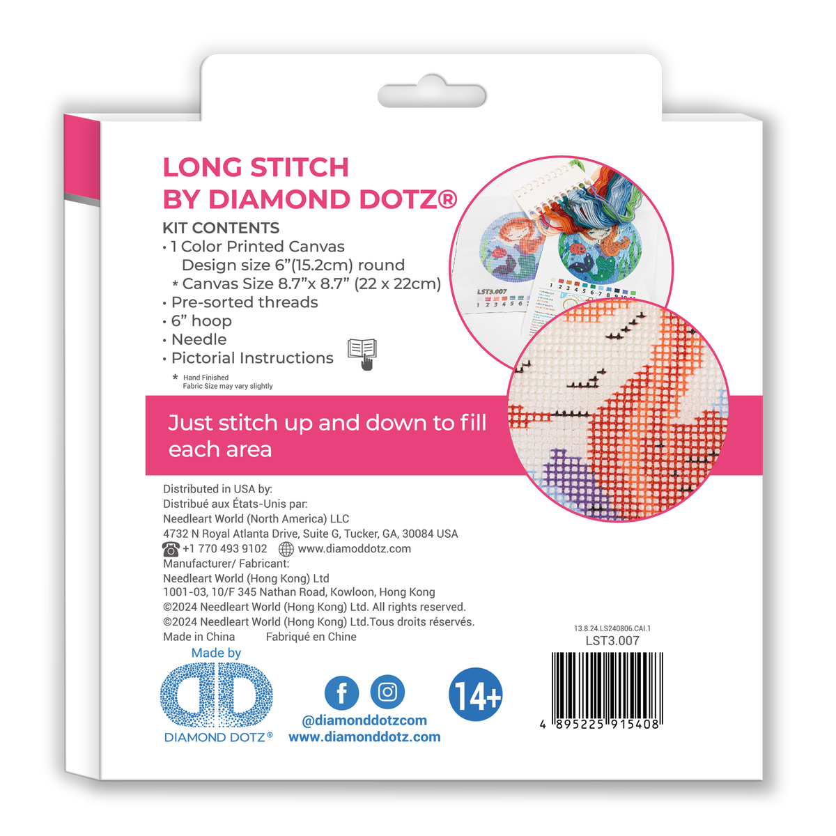Cross Stitch - Diamond Dotz Long Stitch Cross Stitch Mermaid Song - 6.0"