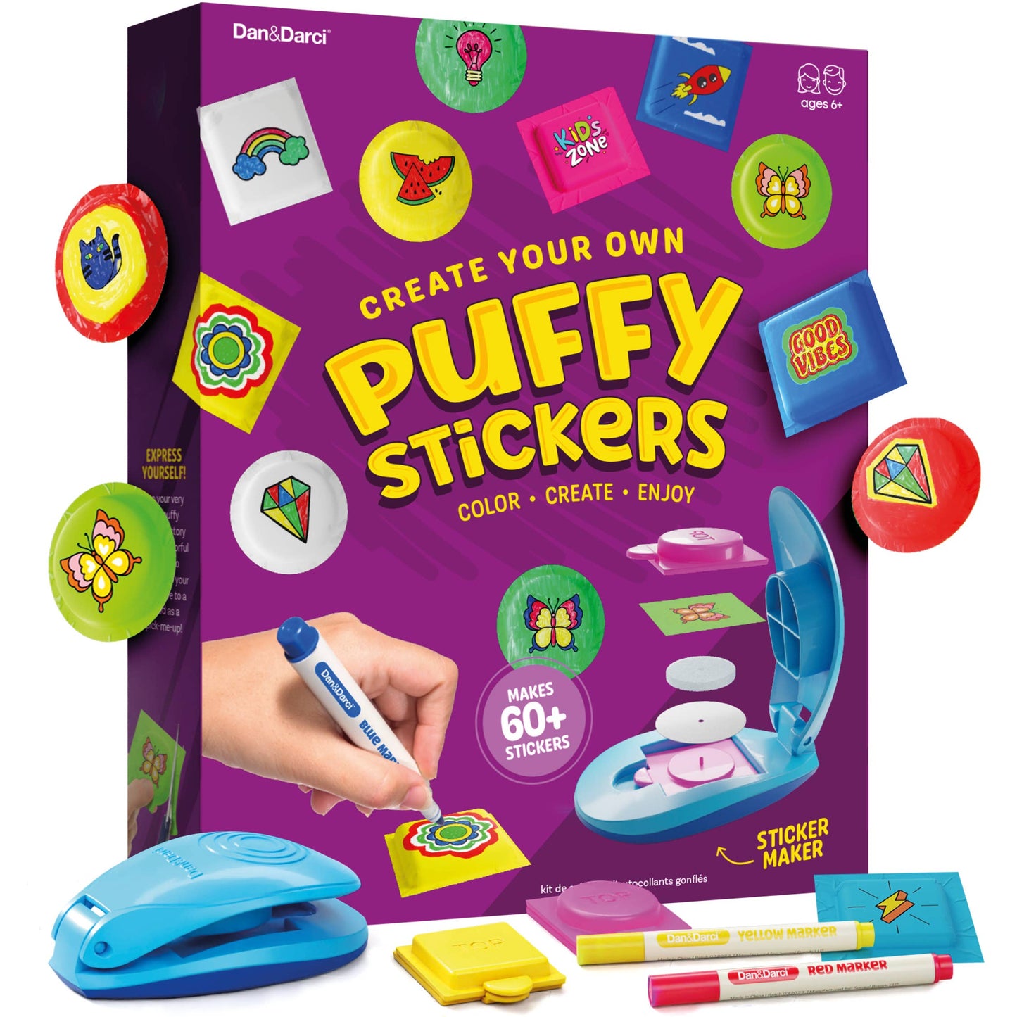 Crafting Kits - Puffy Sticker Maker Kit for Kids - Make Your Own 3D Stickers