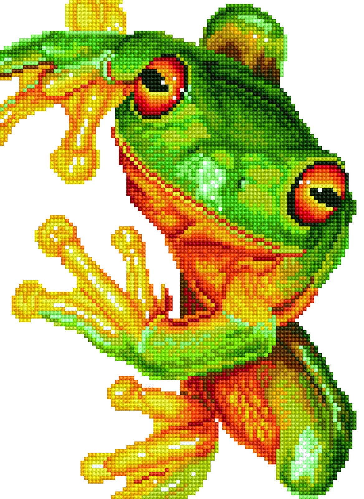 Diamond Dotz - Green Tree Frog Pre-Framed Kit - 10.6" x 14.6"