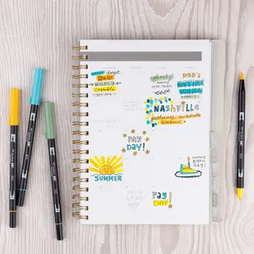 Markers - Dual Brush Pen Art Markers, Lemon Squeezy, 6-Pac