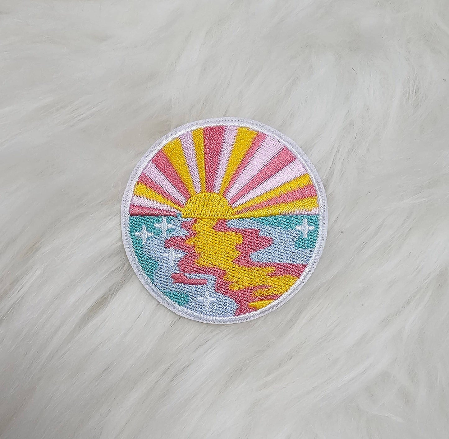 Patch - Pastel Sunset Embroidery Iron On Patch