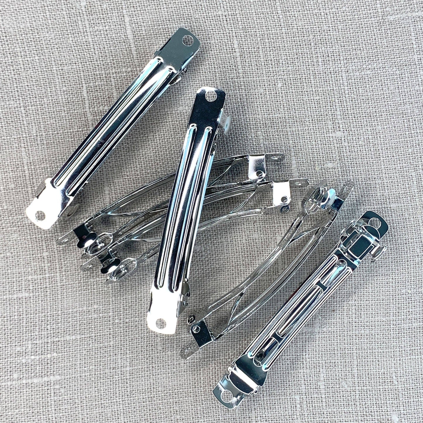 Jewelry - Silver French Barrette Hair Clips 6pc