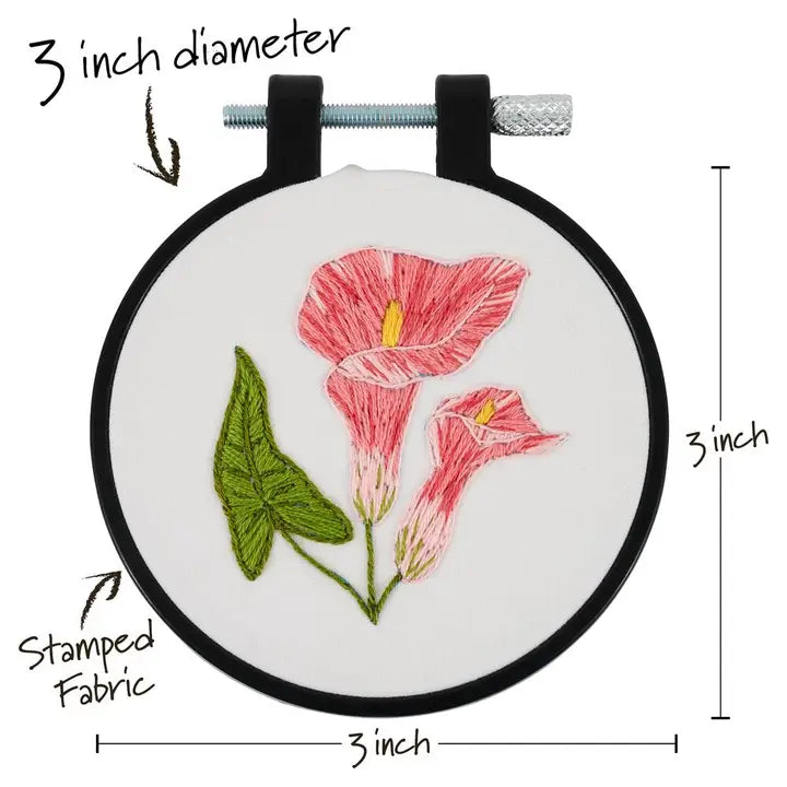Cross Stitch - Bucilla Stamped Embroidery Kit - Delicate Lily 3"