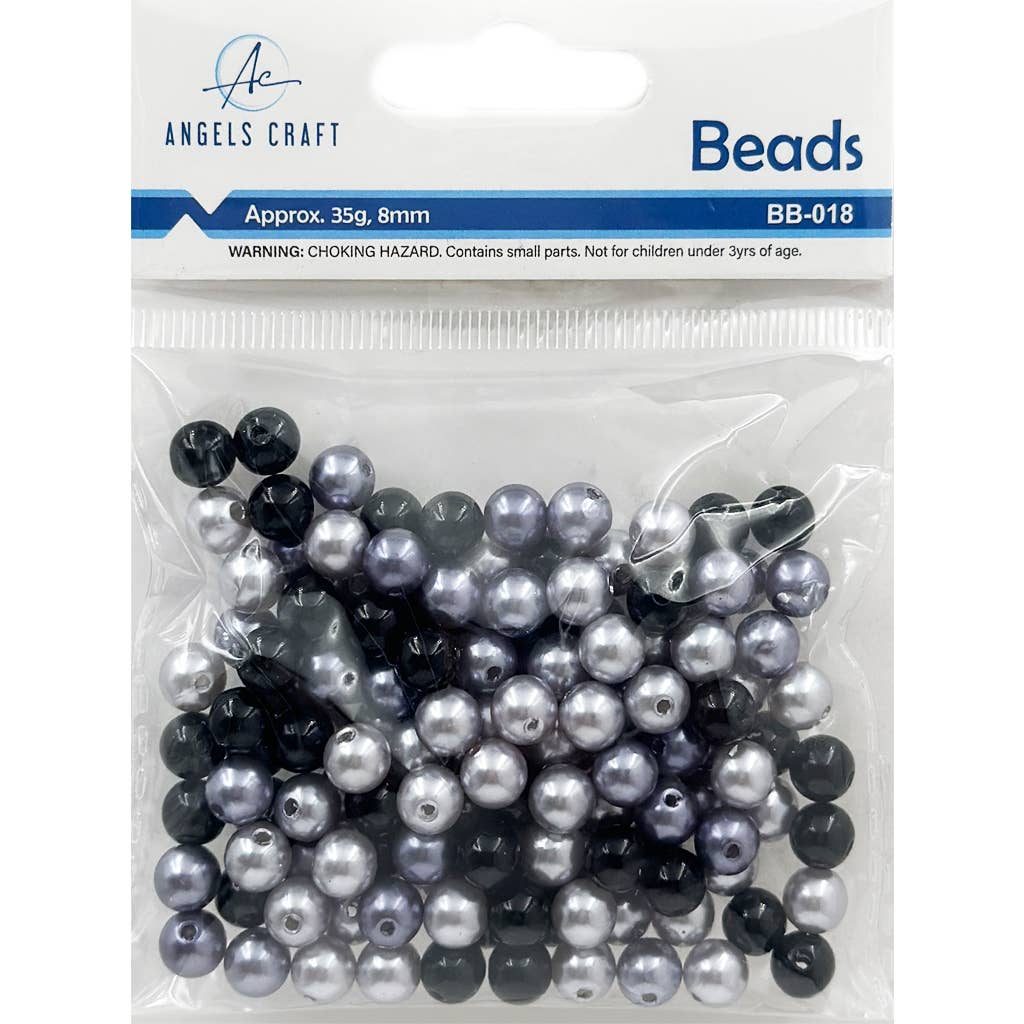 Jewelry Pearl Bead Mix Black & Grey & Dark Grey