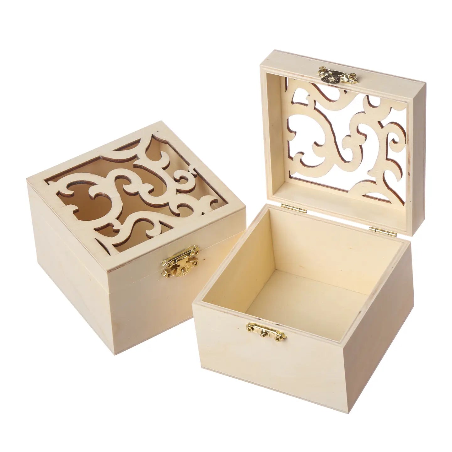 Wood - Laser Cut Vines Wooden Jewelry Box