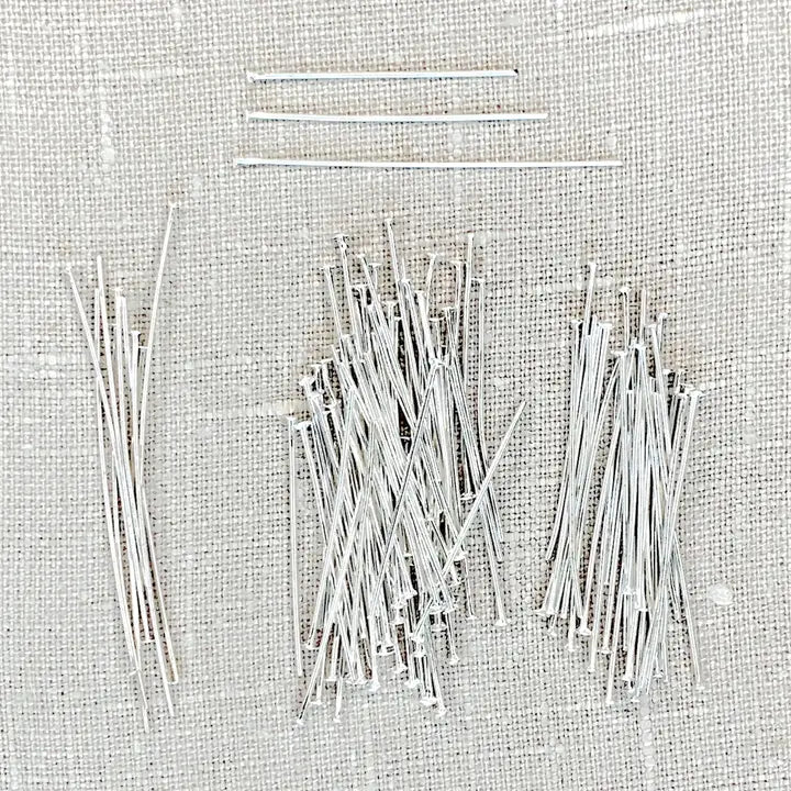 Jewelry - Silver Flat Head Pins 100pc Assortment