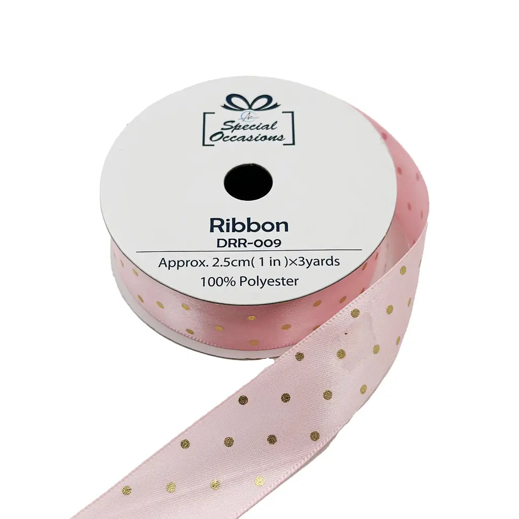 Ribbon - Polka Dot Satin Ribbon 1"X 3 Yards