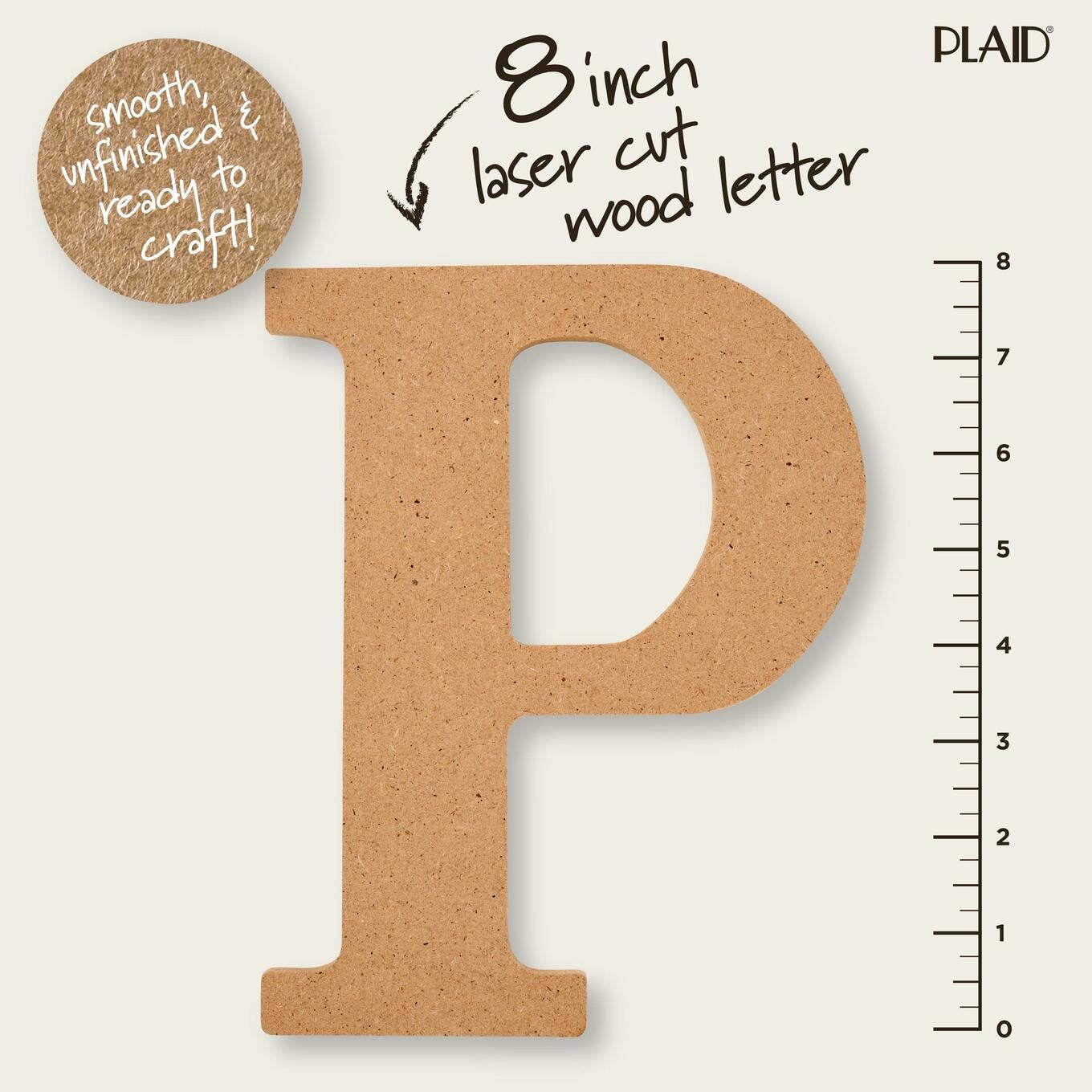 Wood - 8 inch MDF Letter - P