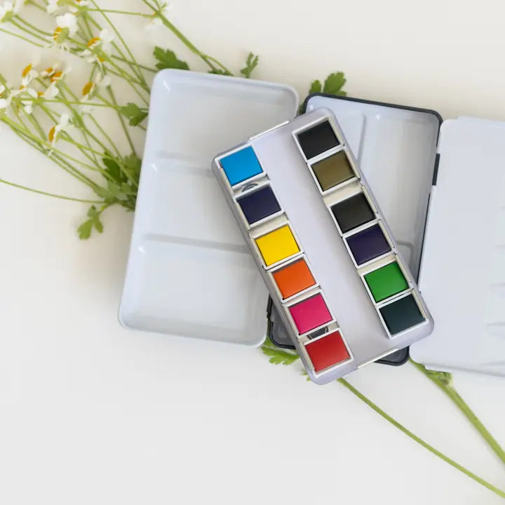 Paint - 12 Color Mini-Travel Watercolor Paint Palette