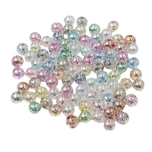 Beads – Acrylic Assorted Clear with Glitter Colors