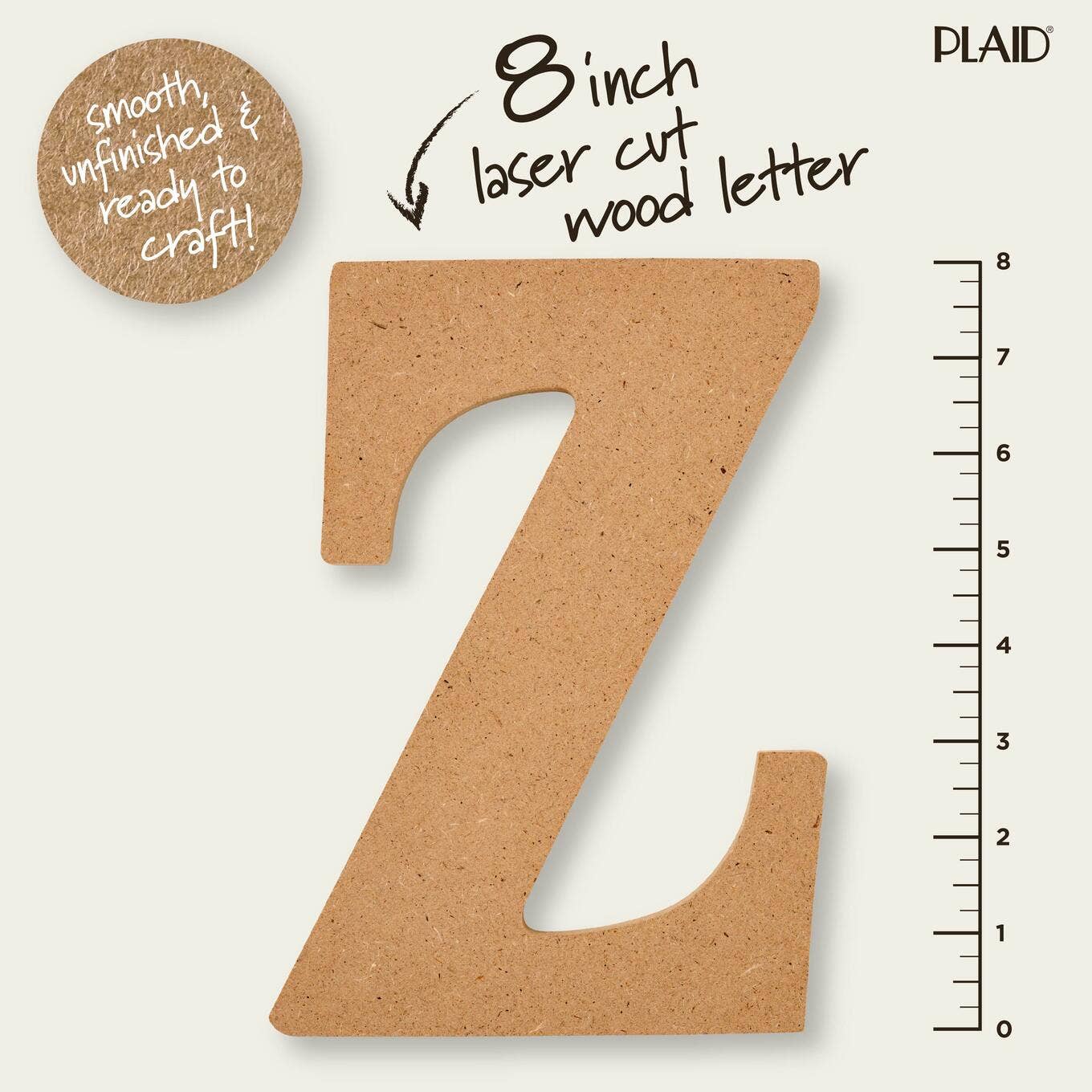 Wood - 8 inch MDF Letter - Z