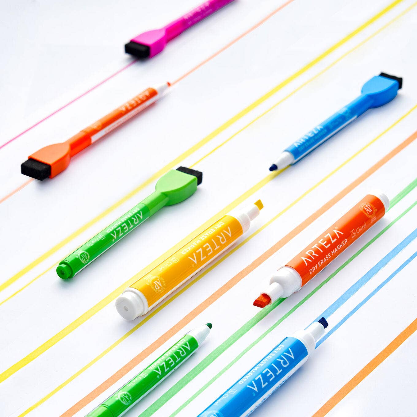 Markers - Arteza® Magnetic Cap Dry Erase Markers Set, Fine Tip - 24 pc