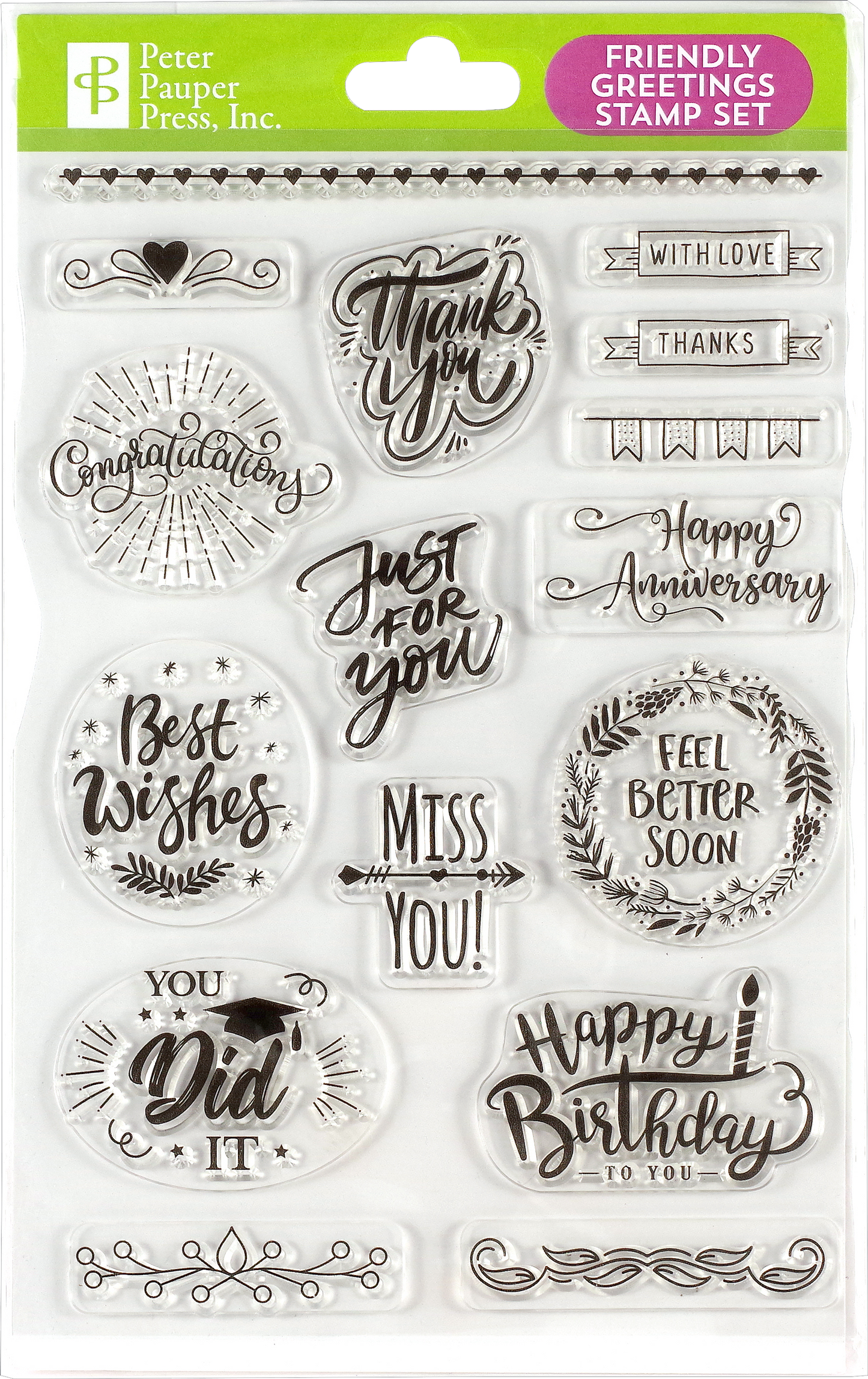 Stamps - Friendly Greetings Clear Silicone Stamp Set
