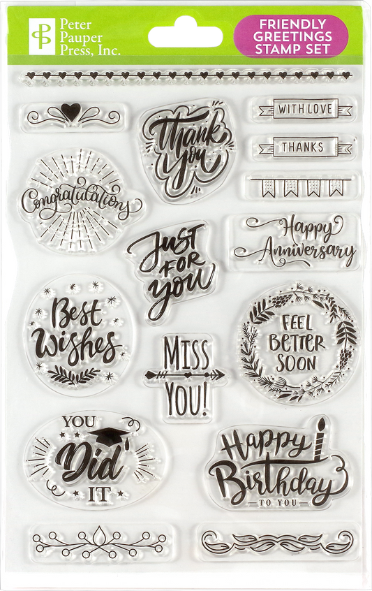 Stamps - Friendly Greetings Clear Silicone Stamp Set